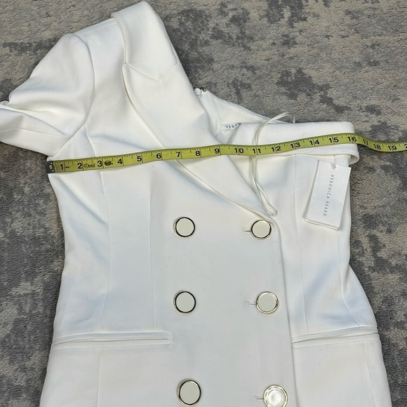 New Veronica Beard Middleton One Shoulder Blazer Mini Dress White Sz 2 - Picture 9 of 16